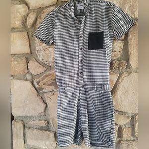RomperJack I Black & White Gingham Check Romper  SZ: S